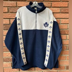 VINTAGE FULL FLEECE HALF-ZIP TORONTO MAPLE LEAFS SWEATER, CLEAN, SIZE XL